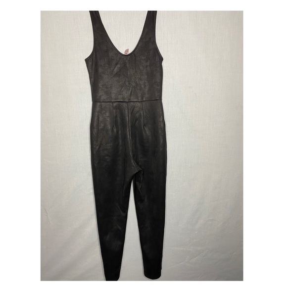 Black faux leather jumpsuit with silver elements! - Picture 2 of 2